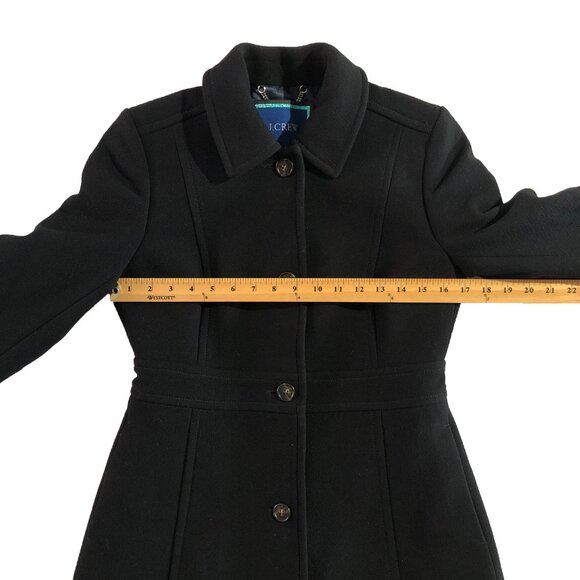 J. Crew Classic Lady Day Coat Women 6 Black Italian Double-Cloth Wool Thinsulate - Picture 4 of 13